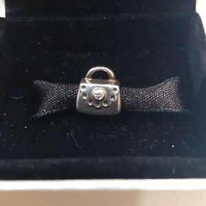 PANDORA Sterling Silver Handbag Charm With Pink CZ